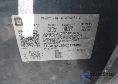 2019 GMC Acadia Denali из США, поврежденный, VIN 1GKKNXLS0KZ139404